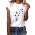thumbnail image 1 of Ichuanyi Women's Fashion Floral Plant Print Short Sleeve Tee Female Round Neck Loose T-shirt, 1 of 6