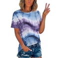 thumbnail image 1 of Ichuanyi Women's Gradient Printed Casual Short Sleeve T-Shirts Summer Graphics Blouse Tops Tees for Men and Women, 1 of 9