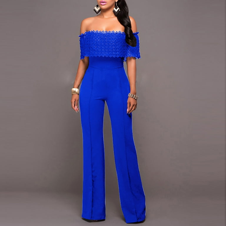 Fashion Sexy Lace Off Shoulder Jumpsuit Romper Fashion Sexy Lace Off Shoulder Jumpsuit Romper
