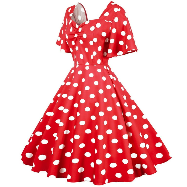 fitted lace wedding dress Vintage Polka Dot Dress
