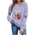 thumbnail image 1 of Ichuanyi Womens Christmas Long Sleeve Crewneck Sweatshirts Christmas Print Casual Pullover Cute Xmas Shirt Top, 1 of 5