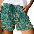 thumbnail image 1 of Ichuanyi Womens Comfy Drawstring Splice Casual Elastic Waist Pocketed Loose Shorts Pants, 1 of 5