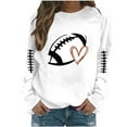 thumbnail image 1 of Ichuanyi Womens Fall Tops, Women's Fashion Football Heart Print Round Neck Casual Graphic Sweatshirt Top, 1 of 3
