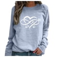 thumbnail image 1 of Ichuanyi Womens Fall Tops, Clearance Women's Sweatshirts Casual Heart-Shaped Printing Raglan Long Sleeve Blouse Tops, 1 of 4