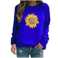 thumbnail image 1 of Ichuanyi Womens Fall Tops, Womens Casual Hoodies Jumper Tops Ladies Sunflower Print Sweatshirt Blouse Tee, 1 of 4