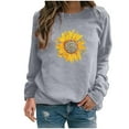 thumbnail image 1 of Ichuanyi Womens Fall Tops, Womens Casual Hoodies Jumper Tops Ladies Sunflower Print Sweatshirt Blouse Tee, 1 of 4