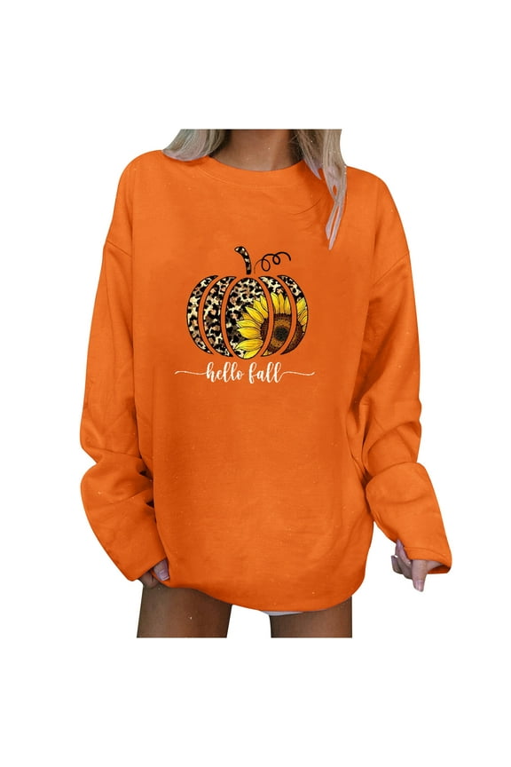 Ichuanyi Womens Fall Tops, Thanksgiving Women's Casual O-Neck Print Long Sleeve Pullover Blouse T-shirt Tops