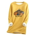thumbnail image 1 of Ichuanyi Womens Fall Tops, Women Thick Faux Fleece Thanksgiving Sweatshirt Christmas Print Velvet Warm O-neck Underwear Top, 1 of 3