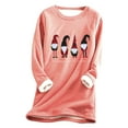 thumbnail image 1 of Ichuanyi Womens Fall Tops, Women Thick Fleece Sweatshirt Christmas Print Velvet Warm O-neck Underwear Top, 1 of 3
