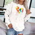 thumbnail image 1 of Ichuanyi Womens Fall Tops, Women's Casual Horse Head Heart-Shaped Printing Raglan Long Sleeve Blouse Tops, 1 of 3