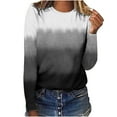 thumbnail image 1 of Ichuanyi Womens Fall Tops, Women's Fashion Casual Round Neck Long Sleeve Printed Top T-Shirt Blouse, 1 of 3