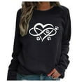 thumbnail image 1 of Ichuanyi Womens Fall Tops, Women's Sweatshirts Casual Heart-Shaped Printing Raglan Long Sleeve Blouse Tops, 1 of 4