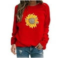 thumbnail image 1 of Ichuanyi Womens Fall Tops, Womens Casual Hoodies Jumper Tops Ladies Sunflower Print Sweatshirt Blouse Tee, 1 of 4