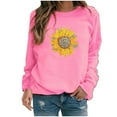 thumbnail image 1 of Ichuanyi Womens Fall Tops, Womens Casual Hoodies Jumper Tops Ladies Sunflower Print Sweatshirt Blouse Tee, 1 of 4