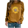 thumbnail image 1 of Ichuanyi Womens Fall Tops, Womens Casual Hoodies Jumper Tops Ladies Sunflower Print Sweatshirt Blouse Tee, 1 of 4