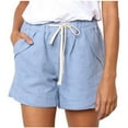 thumbnail image 1 of Ichuanyi Womens Pants , Womens Plus Size Drawstring Casual Elastic Waist Pocket Loose Solid Shorts Pants, 1 of 8