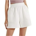 thumbnail image 1 of Ichuanyi Womens Pants , Fashion Women's Ladies Casual Elastic Waist Loose Pockets Solid Shorts Pants, 1 of 2