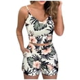 thumbnail image 1 of Ichuanyi Womens Shirts , Fashion Women Printed Sleeveless Camis V-Neck Blouse+Shorts Hot Pants Set, 1 of 9