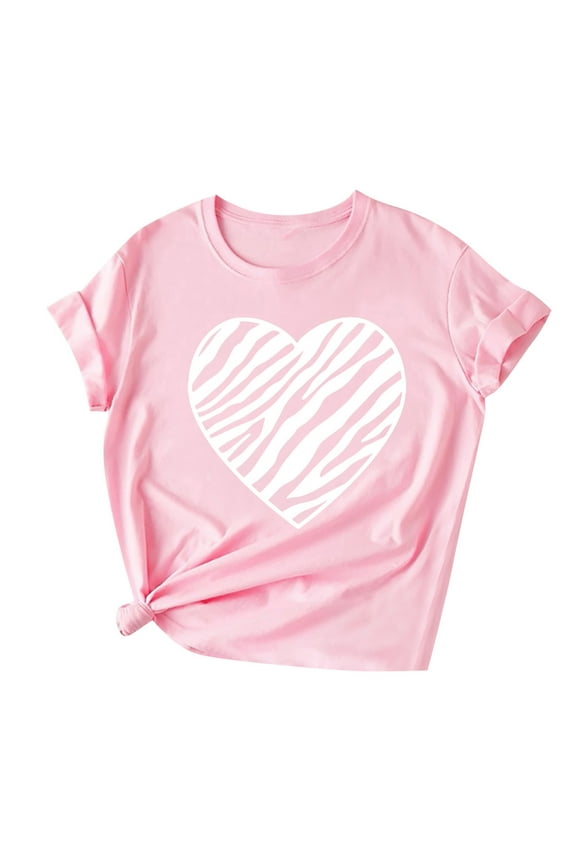 Ichuanyi Womens Shirts , Fashion Women Valentine's Day Print Short Sleeve T-shirt Novelty Graphic Tops