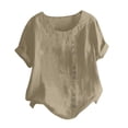 thumbnail image 1 of Ichuanyi Womens Shirts , Women Casual Print Short Sleeve O-Neck Plus Size T-Shirt Top Blouse, 1 of 5