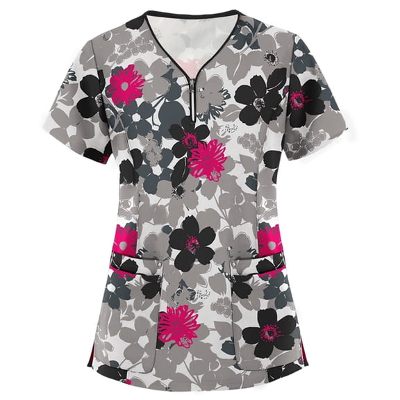 Ichuanyi Womens Shirts , Women Short Sleeve V-neck Tops Working Uniform Blouse