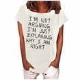 thumbnail image 1 of Ichuanyi Womens Shirts , Women's Casual T-Shirt Funny Letter Printed Short Sleeve O-Neck Tees Top, 1 of 4