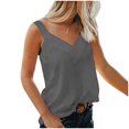 thumbnail image 1 of Ichuanyi Womens Shirts Clearance, Women's Sleeveless V-Neck Solid Color Block T-Shirt Loose Casual Tank, 1 of 4