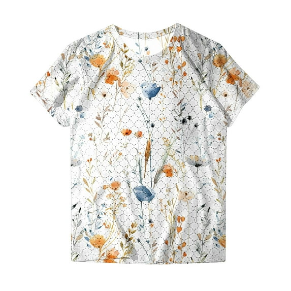 Ichuanyi Womens Shirts , Womens Fashion Print Casual T-Shirt Summer Short Sleeve O-neck T Shirts