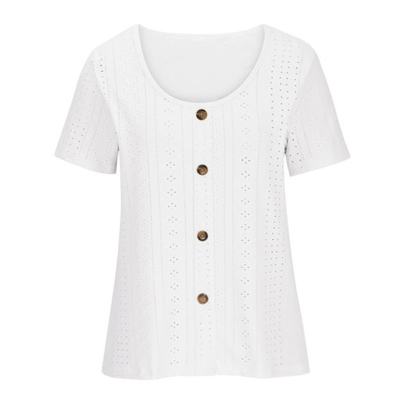 Ichuanyi Womens Shirts Clearance, Womens Fashion Solid Color Loose Casual T-Shirt Summer Short Sleeve O-neck T Shirts