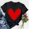 thumbnail image 1 of Ichuanyi Womens Shirts , Fashion Women Valentine's Day Print Short Sleeve T-shirt Novelty Graphic Tops Variant item, 1 of 2