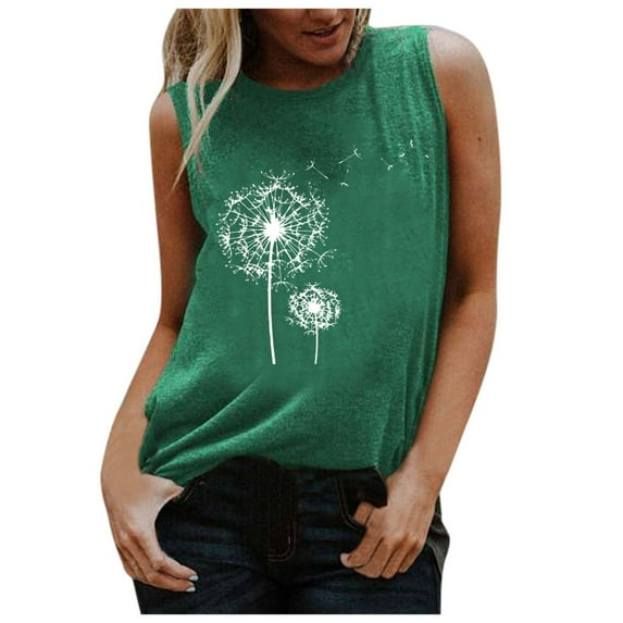 Ichuanyi Womens Shirts , Fashion Women's Summer Letter Print O Neck Sleeveless Casual T-shirt Top Tank