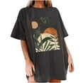 thumbnail image 1 of Ichuanyi Womens Shirts , Oversized T Shirts For Women Plus Size Graphic Drop Shoulder Short Sleeve Tops Summer Loose Pullover Tees, 1 of 4
