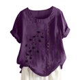 thumbnail image 1 of Ichuanyi Womens Shirts , Women Casual Print Short Sleeve O-Neck Plus Size T-Shirt Top Blouse, 1 of 5