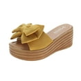 thumbnail image 1 of Ichuanyi Womens Shoes Clearance Women Bowknot Beach Summer Slippers Platform Slope Heels Plus Size Shose, 1 of 7