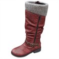 thumbnail image 1 of Ichuanyi Womens Shoes Clearance Women Fashion Western Style Cowboy Riding Boots Casual Warm Knee Middle Tube Boots Shoes, 1 of 4