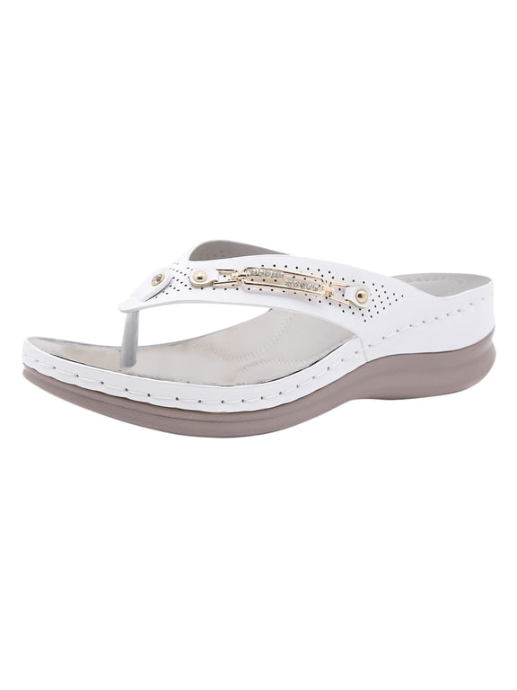 Ichuanyi Womens Shoes Women's Metal Buckle Beach Women's Summer Slope Heel Casual Women's Sandals