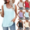 thumbnail image 1 of Ichuanyi Womens Solid Tank Tops Summer Sleeveless Blouse Crewneck Casual Loose Fit Tunic Shirt Sleeveless Blouse Tops, 1 of 9