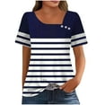 thumbnail image 1 of Ichuanyi Womens Summer Tops Casual Short Sleeve Non-Position Printed Button-Down Square Neck Blouses Shirts, 1 of 4