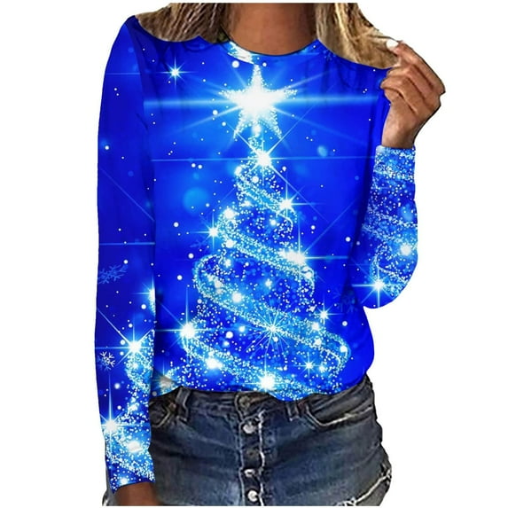 Ichuanyi Womens Tops, Christmas Shirts Fall Women Casual Letter Printing Short Sleeves O-Neck Loose T-Shirt Blouse Tops