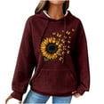 thumbnail image 1 of Ichuanyi Womens Tops, Fall and Winter Autumn Winter Ladies Long-Sleeved Pullover Print Round Neck Hooded Sweatshirt, 1 of 3
