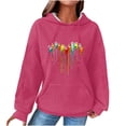 thumbnail image 1 of Ichuanyi Womens Tops, Fall and Winter Autumn Winter Ladies Long-Sleeved Pullover Print Round Neck Hooded Sweatshirt, 1 of 3