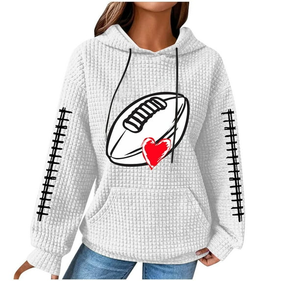 Ichuanyi Womens Tops, Fall and Winter Autumn Winter Ladies Long-Sleeved Pullover Print Round Neck Hooded Sweatshirt