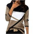 thumbnail image 1 of Ichuanyi Womens Tops, Fall and Winter Clearance Women's Fashion Casual O-Neck Stitching Contrast Color Long Sleeve T-shirt Blouse, 1 of 3