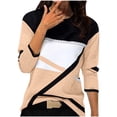 thumbnail image 1 of Ichuanyi Womens Tops, Fall and Winter Women's Fashion Casual O-Neck Stitching Contrast Color Long Sleeve T-shirt Blouse, 1 of 3