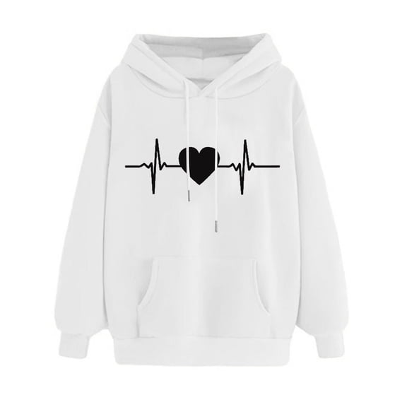 Ichuanyi Womens Tops,Fall and Winter Women's Hoodie Printing Loose Casual Fashion Long Sleeve Graphic Sweatshirt Tops