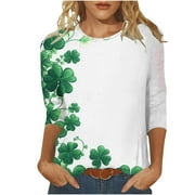 RANBLESU IchuanyiIndependence Day Womens Tops, Fall and Winter Women's Floral Print Long Sleeve Tops Loose Blouse Casual O-Neck Graphic Tee Shirts Tunic