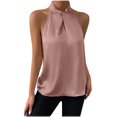 thumbnail image 1 of Ichuanyi Womens Tops, Summer Fashion Women Casual Solid/Print Sleeveless Vest T-Shirt Blouse Halter Tops, 1 of 7