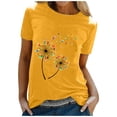 thumbnail image 1 of Ichuanyi Womens Tops, Summer Clearance Women Casual Letter Printing Short Sleeves O-Neck Loose T-Shirt Blouse Tops, 1 of 6