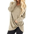 thumbnail image 1 of Ichuanyi Womens Tops, Summer Women Fashion Loose Long Sleeve O-Neck Casual Solid T-Shirt Blouse Tops, 1 of 8