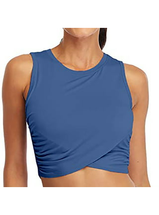 FOCUSSEXY Women Tank Vest Crop Top Padded Sports Bra Sleeveless Cami Shirts  Fitness Workout Running Shirts Yoga Tank Top with Built in Bra for Sports  Yoga 